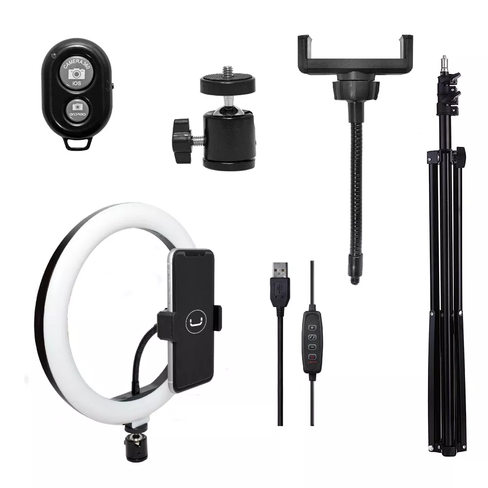 TRIPODE PRO KIT UNNO TEKNO PH1901BK *LUZ*MICROFONO *CONTROL INALAMBRICO