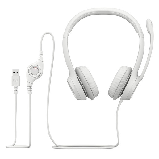 HEADSET LOGITECH H390 1*USB-A C/VOLUMEN BLANCO