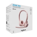 HEADSET LOGITECH ZONE 300 INALAMBRICO BT C/VOLUMEN ORO ROSA