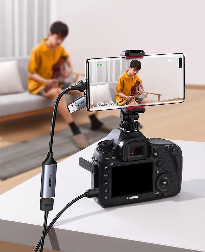 CAPTURADORA DE VIDEO UGREEN CM489 HDMI A 1*USB-C 1*USB-A FHD 30Hz