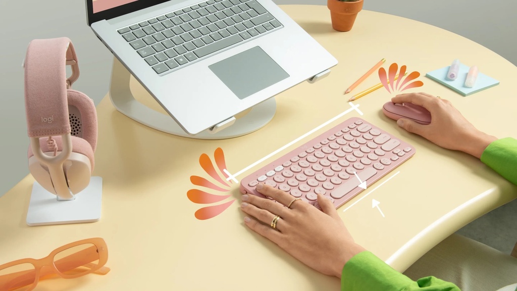 TECLADO LOGITECH PEBBLE KEYS 2 K380S BT5.4 ESPAÑOL ORO ROSA