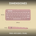 TECLADO LOGITECH PEBBLE KEYS 2 K380S BT5.4 ESPAÑOL ORO ROSA