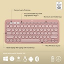 TECLADO LOGITECH PEBBLE KEYS 2 K380S BT5.4 ESPAÑOL ORO ROSA