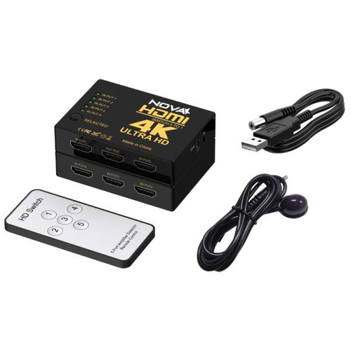 SWITCH HDMI NOVA FAA39214 5 PUERTOS 4K CON CONTROL REMOTO