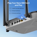 ROUTER INALAMBRICO MERCUSYS MB115 4G LTE *4 LAN 300Mbps