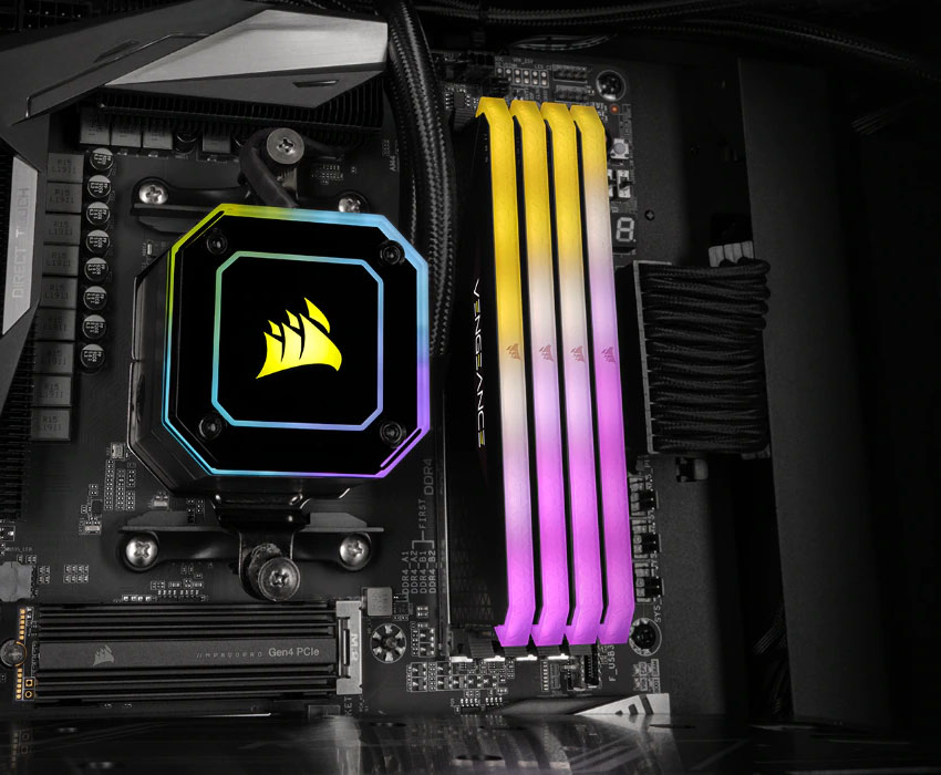 RAM DDR4 CORSAIR VENGEANCE RBG RS 8GB 3200MHZ NEGRA