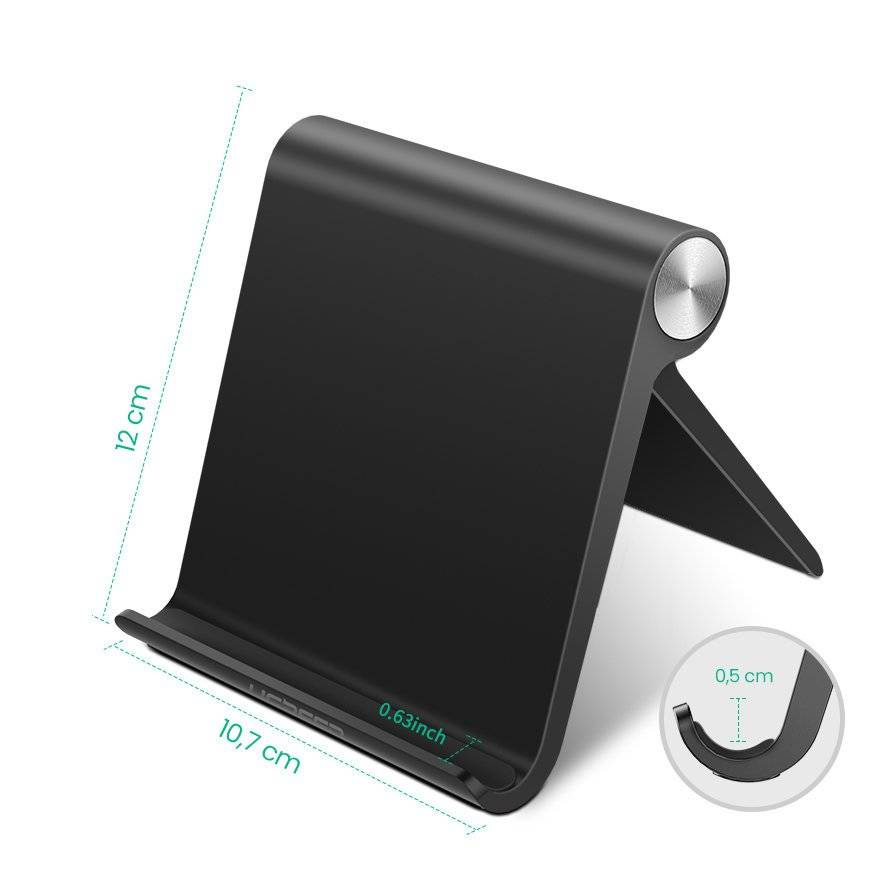 BASE PARA CELULAR UGREEN LP805 PLEGABLE 360° HASTA 9.7" *ALUMINIO *NEGRO