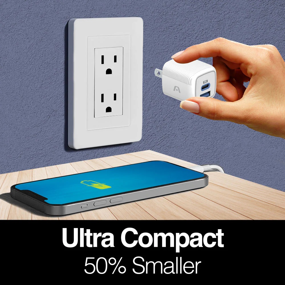 CARGADOR+CABLE ARGOM ARG-AC-0155WT 1*USB-C 1*USB-C 38W CARGA RAPIDA BLANCO