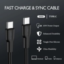 CABLE ARGOM ARG-CB-0070BK 65W 1*USB-C A 1*USB-C 1.8M FORRO SILICON NEGRO