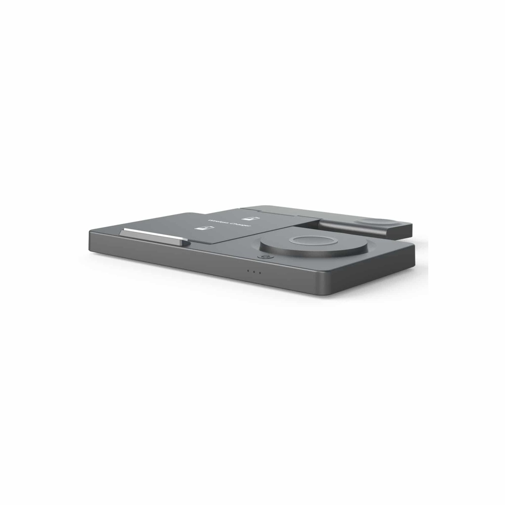ESTACION DE CARGA INALAMBRICA UNNO TEKNO PW5119BK 15W 1*CELULAR 2*SMARTWACH 3* EARPODS CARGA RAPIDA