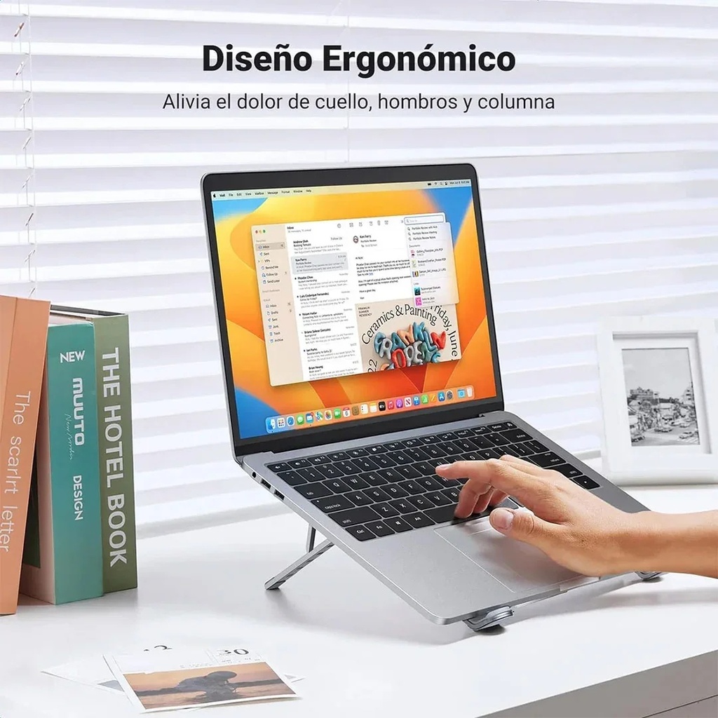 BASE LAPTOP UGREEN LP451 5 NIVELES PLEGABLE ALUMUNIO 40289
