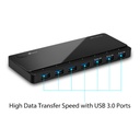 HUB USB TP-LINK UH700 1*USB-A A 4*USB-A 3.0 3*USB-A 1.5A CARGA RAPIDA 1*CABLE USB-A A MICRO-BPLEGABLE NEGRO (copia)