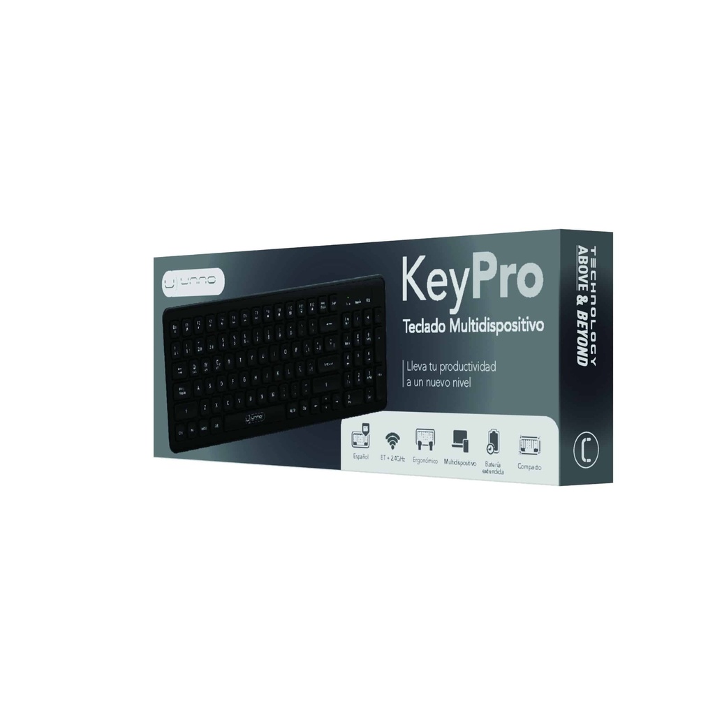 TECLADO UNNO TEKNO KB6751BK INALAMBRICO