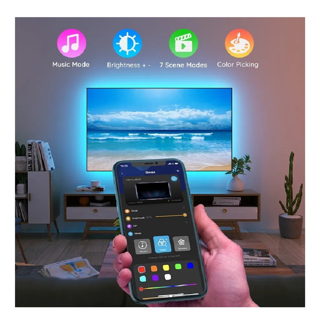 TIRA LUCES LED GOVEE H6179 RGB TV BACKLIGHT BLUETOOTH 3M
