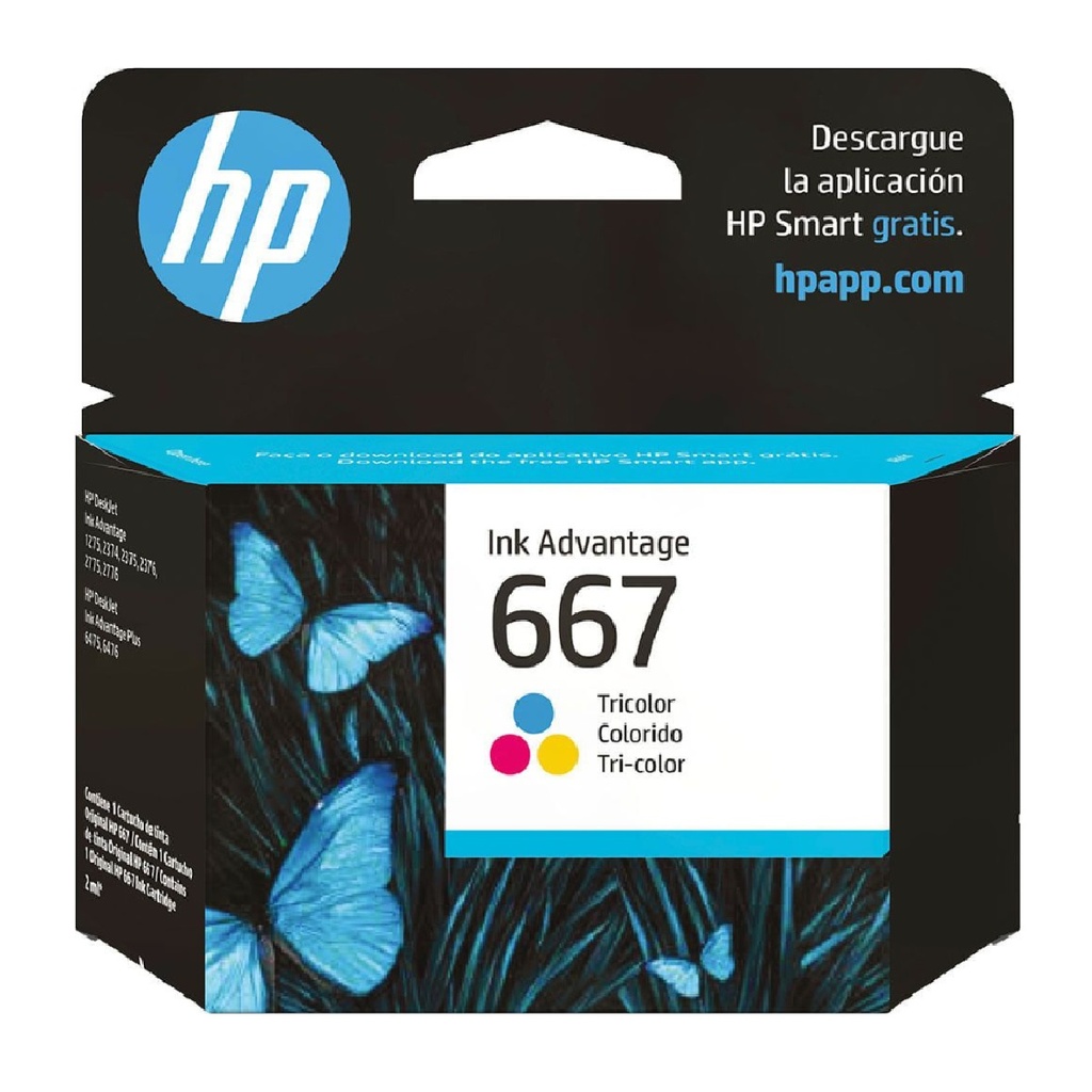 CARTUCHO HP 667 TRICOLOR 2ML