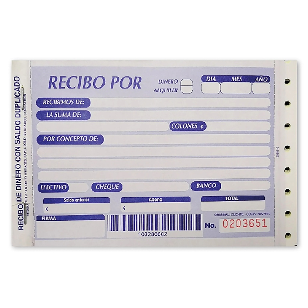 BLOCK RECIBO POR DINERO 1/4 2 TANTOS QUIMICO
