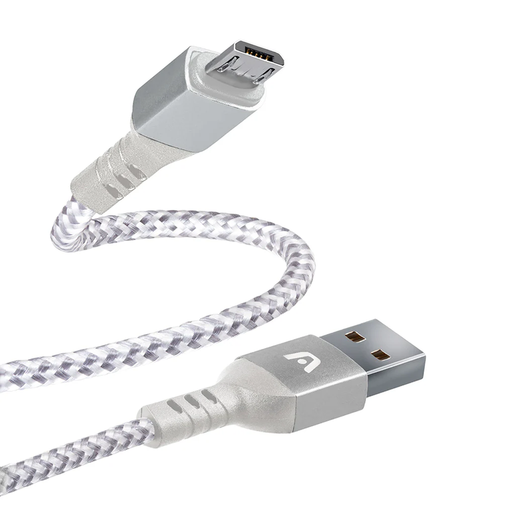 CABLE ARGOM ARG-CB-0021WT 1*MICROUSB A 1*USB-A 1.8M FORRO DE NYLON BLANCO