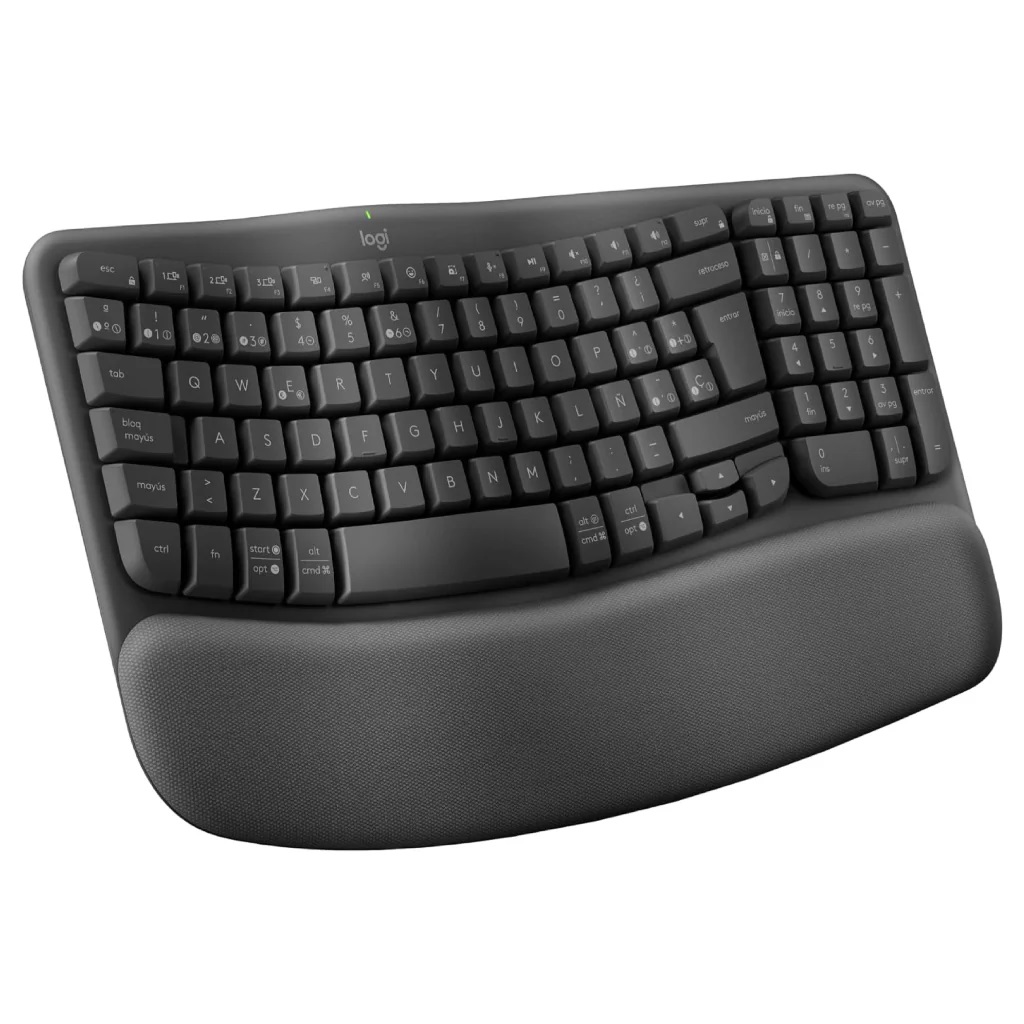 TECLADO LOGITECH WAVE KEYS BLUETOOTH ERGONOMICO ESPAÑOL NEGRO