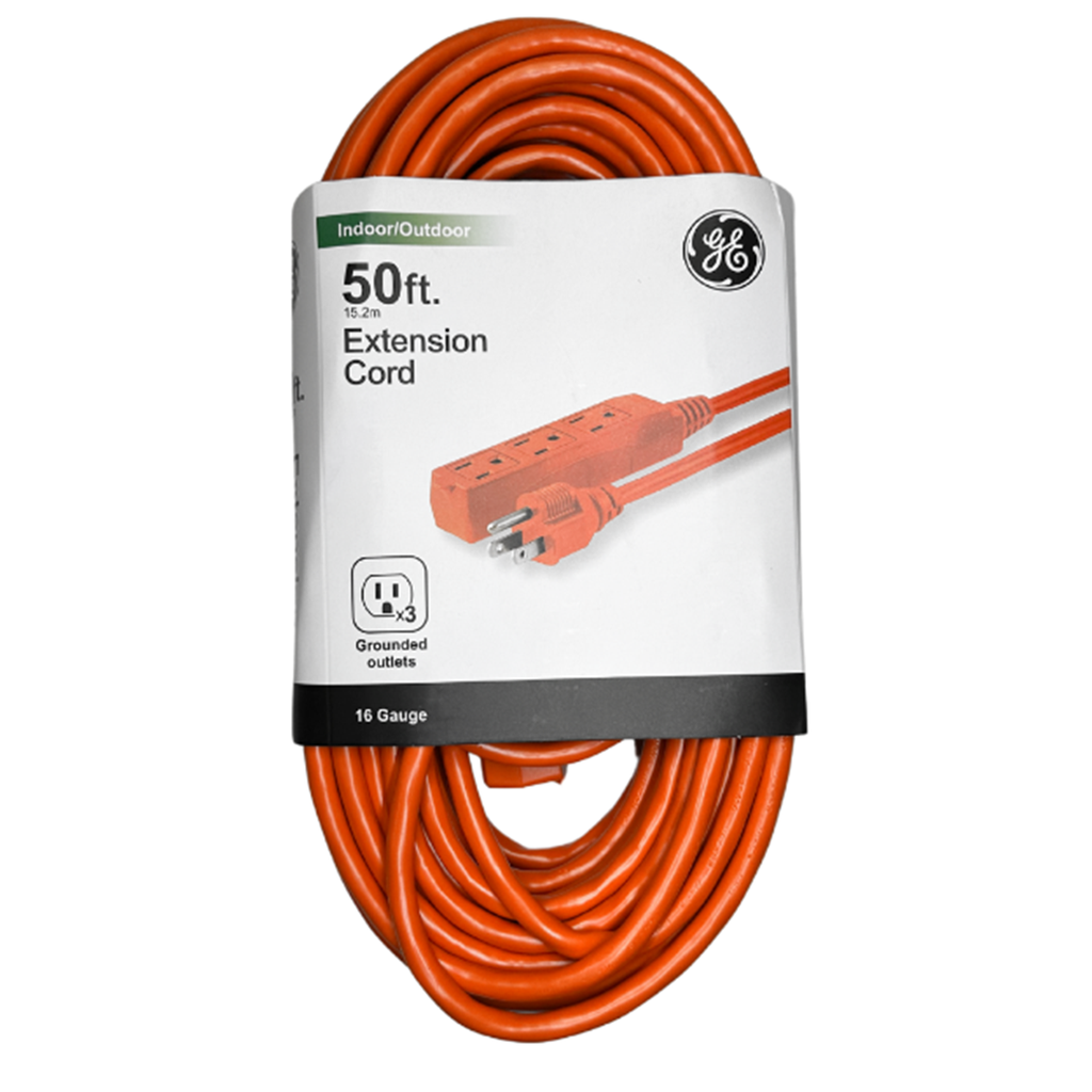 EXTENSION ELECTRICA GE 81149 POLARIZADA 15.6M 3 TOMAS NARANJA