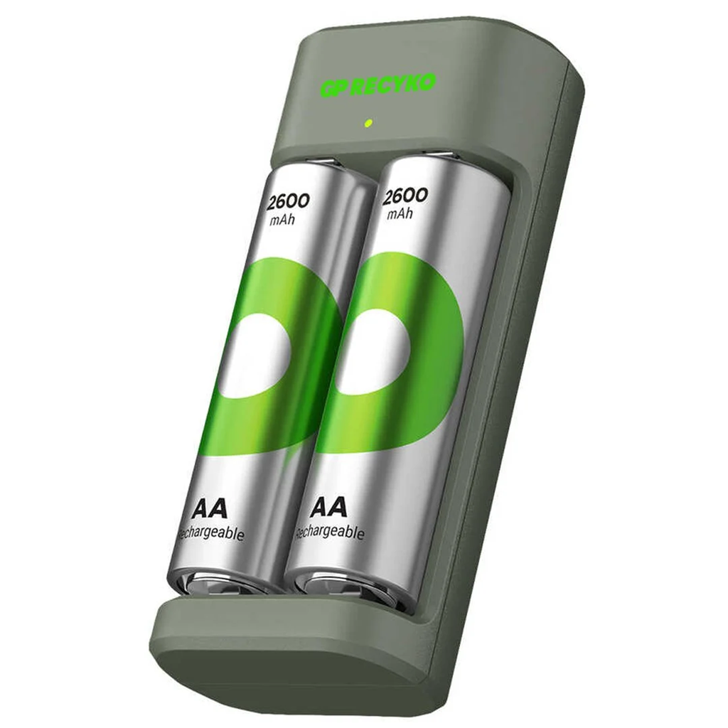 CARGADOR BATERIAS GP RECYKO E221 2*BATERIAS AAA 450MHA