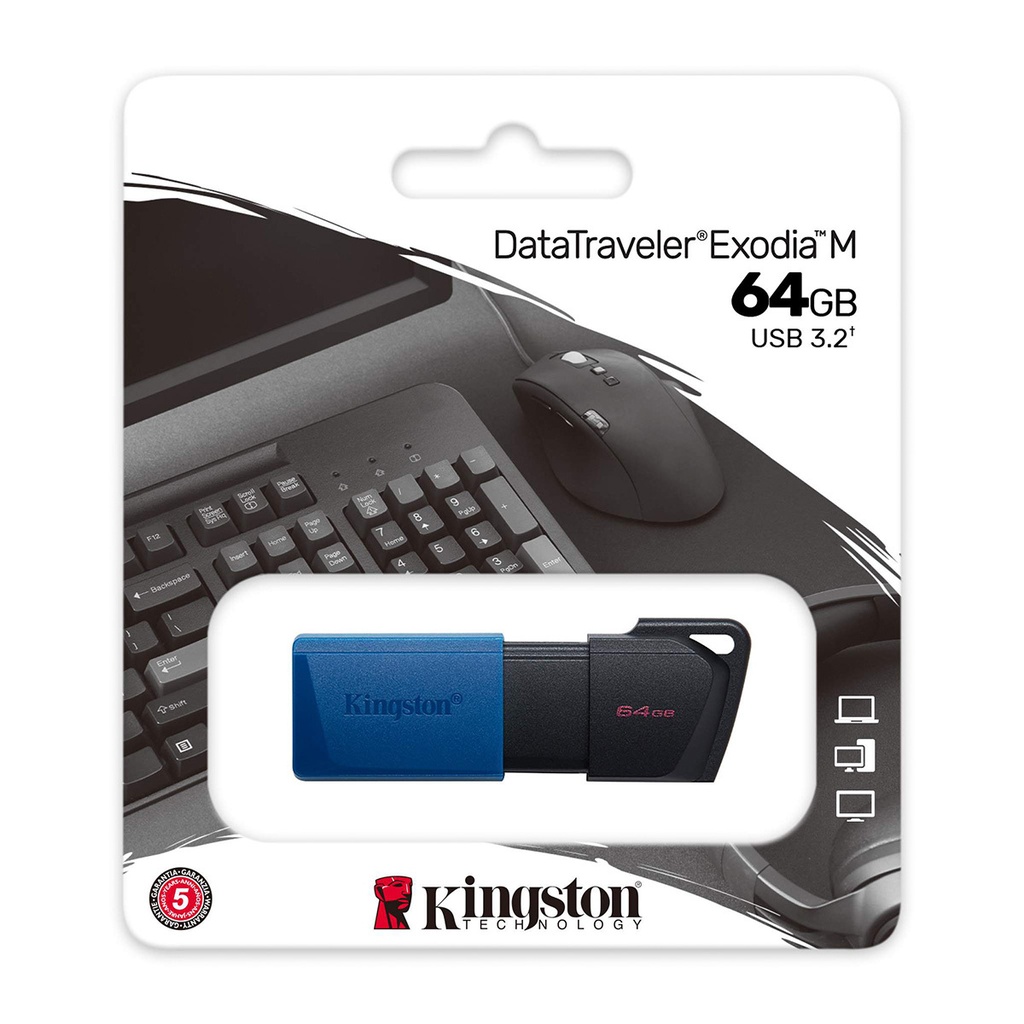 MEMORIA USB KINGSTON EXODIA M DTXM 64GB USB-A 3.2 NEGRO-AZUL