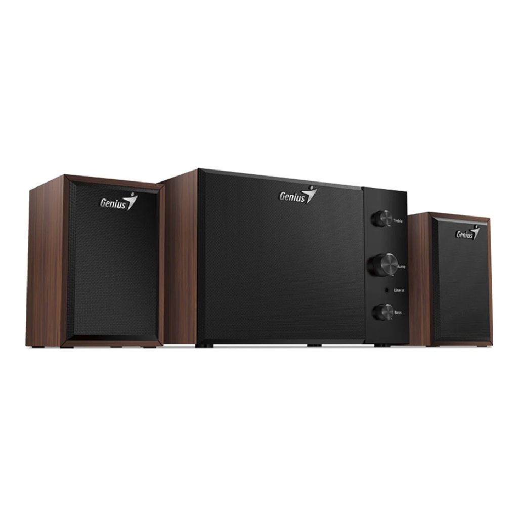 PARLANTE GENIUS SW350 2.1 15W RMS 1*3.5MM COLOR MADERA