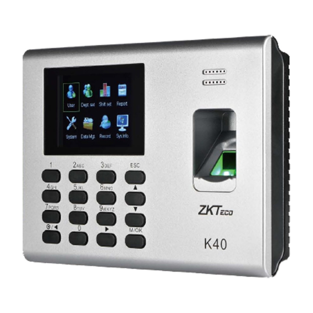 MARCADOR ASISTENCIA ZKTECO K40 PRO /ID PANTALLA 2.8" HUELLA RFID 800 1*LAN 1*USB