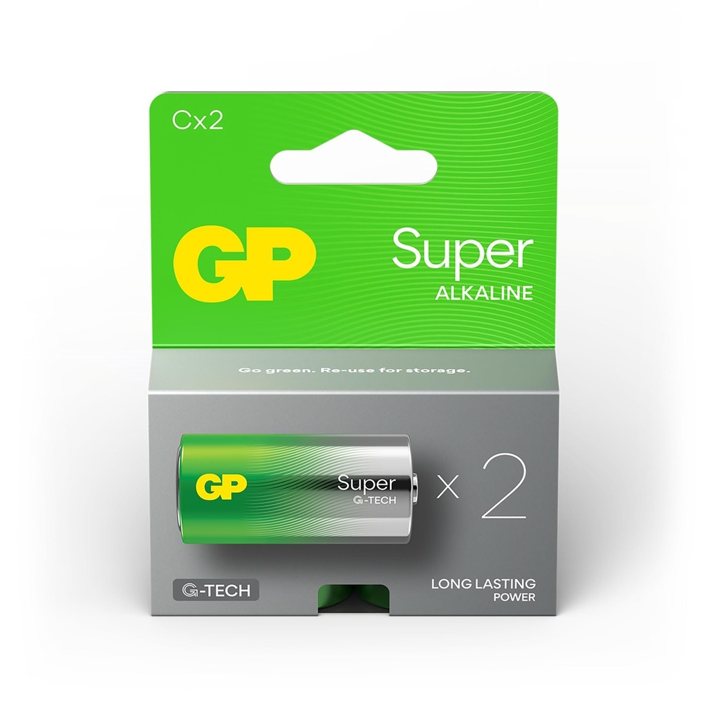 BATERIA GP TIPO C LR14 9V ALCALINA PAR