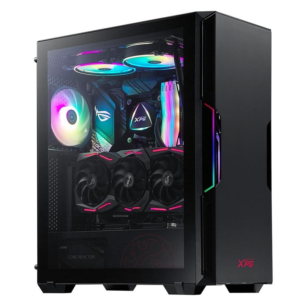 CASE XPG STARKER AIR MEDIATORRE TEMPERADO 2*12CM RGB NEGRO