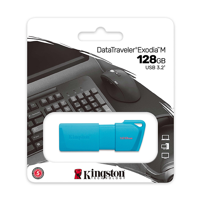 MEMORIA USB KINGSTON EXODIA M 128GB USB-A 3.2 AZUL NEON