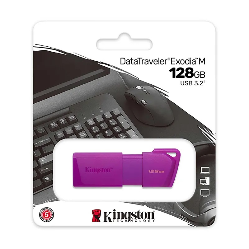 MEMORIA USB KINGSTON EXODIA M 128GB USB-A 3.2 PURPURA NEON
