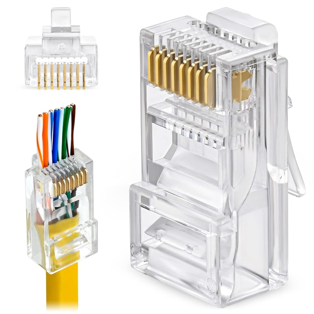 CONECTOR RJ45 TEKLINK MACHO CAT6 MP-8P8C-6PST PASSTHROUGH