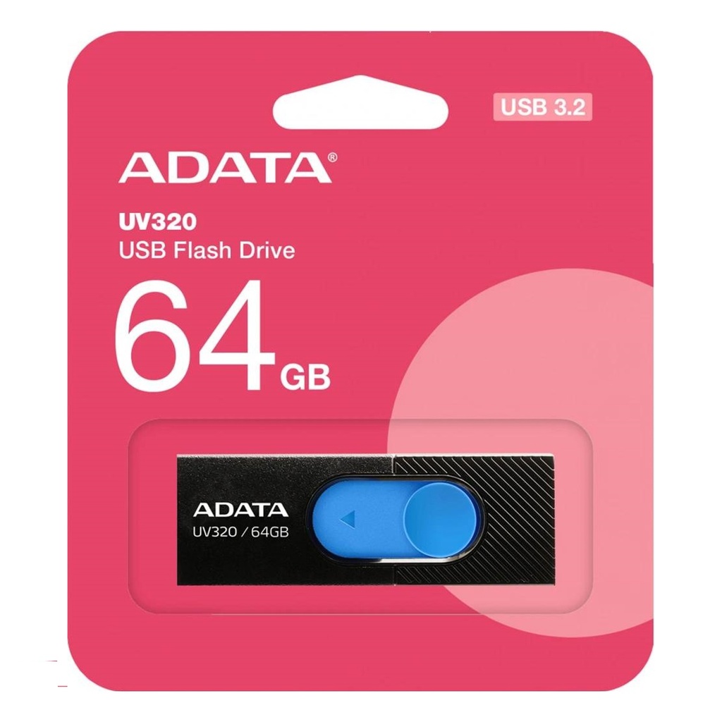 MEMORIA USB ADATA UV320 64GB USB-A 3.2 NEGRO-AZUL