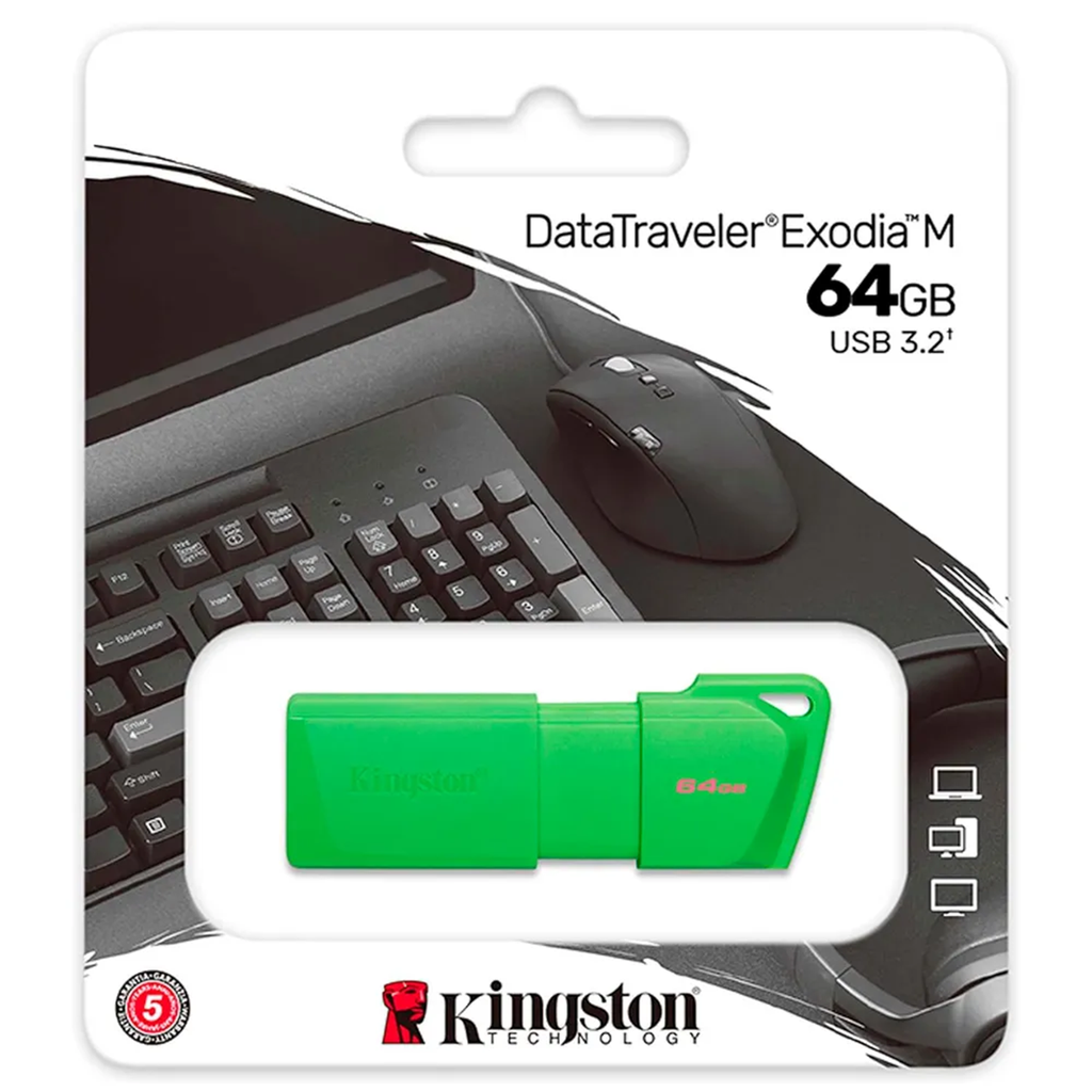 MEMORIA USB KINGSTON EXODIA M 64GB USB-A 3.2 VERDE NEON