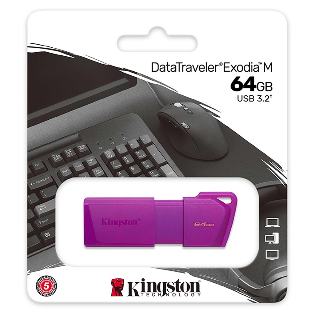 MEMORIA USB KINGSTON EXODIA M 64GB USB-A 3.2 MORADO NEON