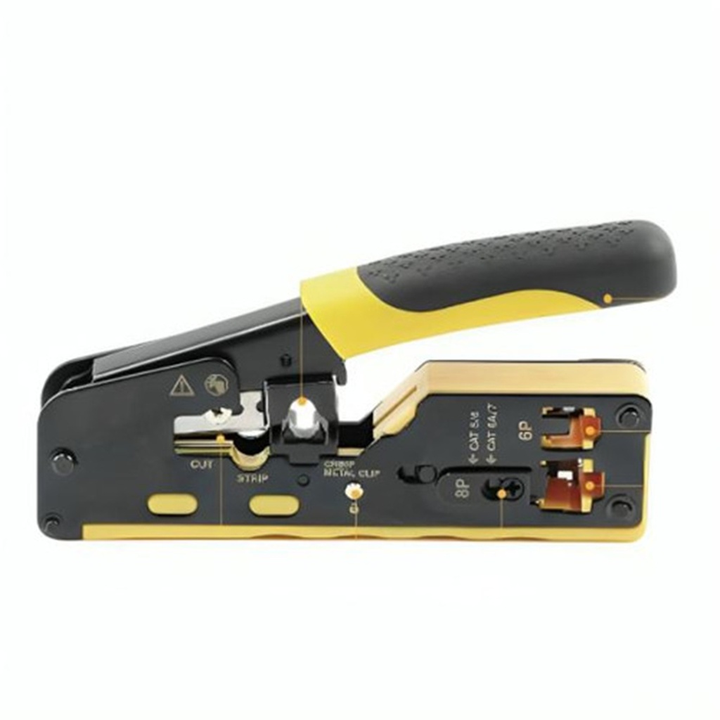 CRIMPADORA MODULAR SPROTEK STC-7388 4P/6P/8P RJ11 RJ12 RJ45 PASSTHROUGH CORTADOR PELADOR