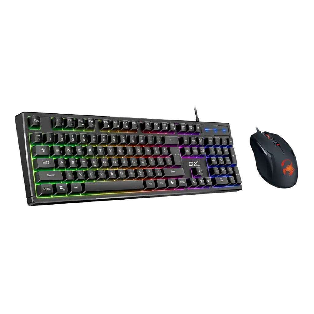 MOUSE+TECLADO GENIUS SCORPION KM-GX6 3 BOTONES 3200DPI RGB ESPAÑOL NEGRO