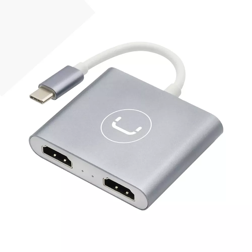 ADAPTADOR UNNO HB1103SV 1*USB-C A 2*HDMI M/H