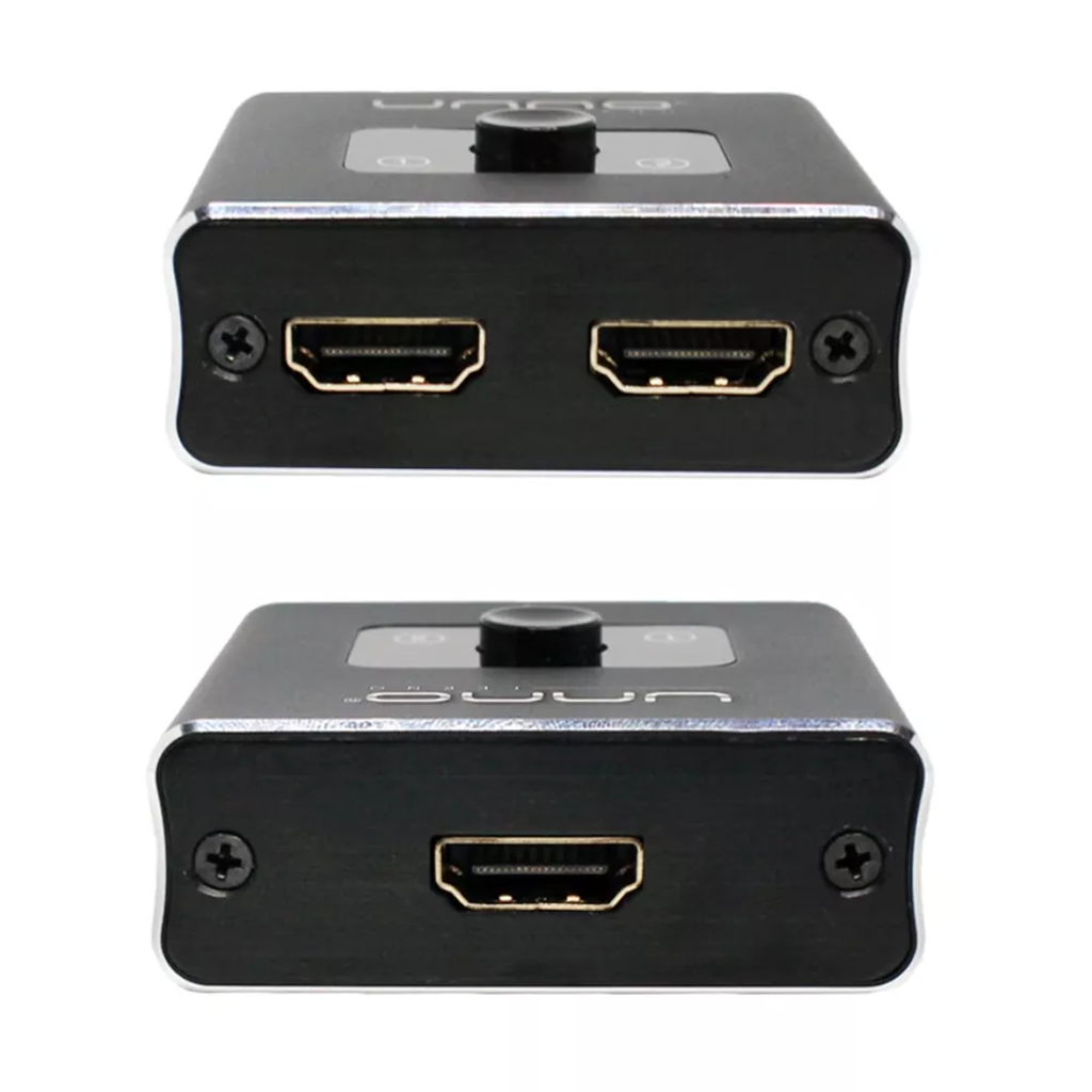 SWITCH/SPLITTER HDMI UNNO TEKNO HB1201BK 2 PUERTOS 4K BIDIRECIONAL