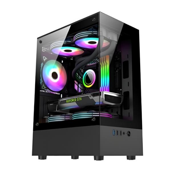 CASE EAGLE WARRIOR CG70AHRA001C MEDIATORRE TEMPERADO 3VENTILADOR RGB