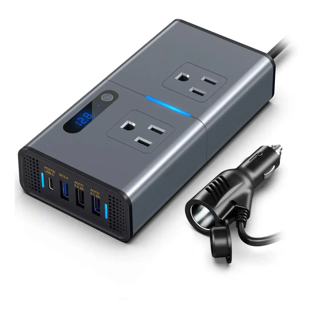 INVERSOR VOLTAJE CDP XVU212 12V A 110V 200 WATTS 2 TOMAS 3*USB-A 18W 1*USB-C 30W