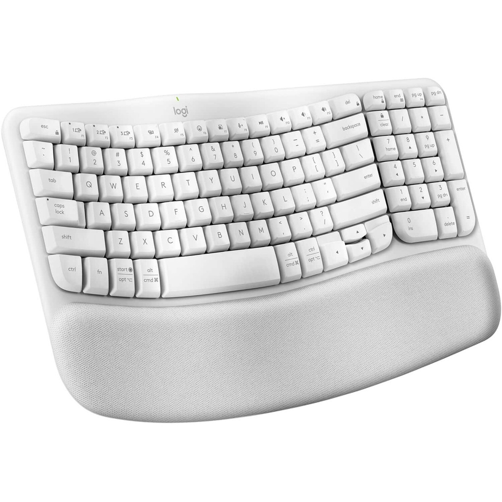 TECLADO LOGITECH WAVE KEYS BLUETOOTH ERGONOMICO ESPAÑOL BLANCO