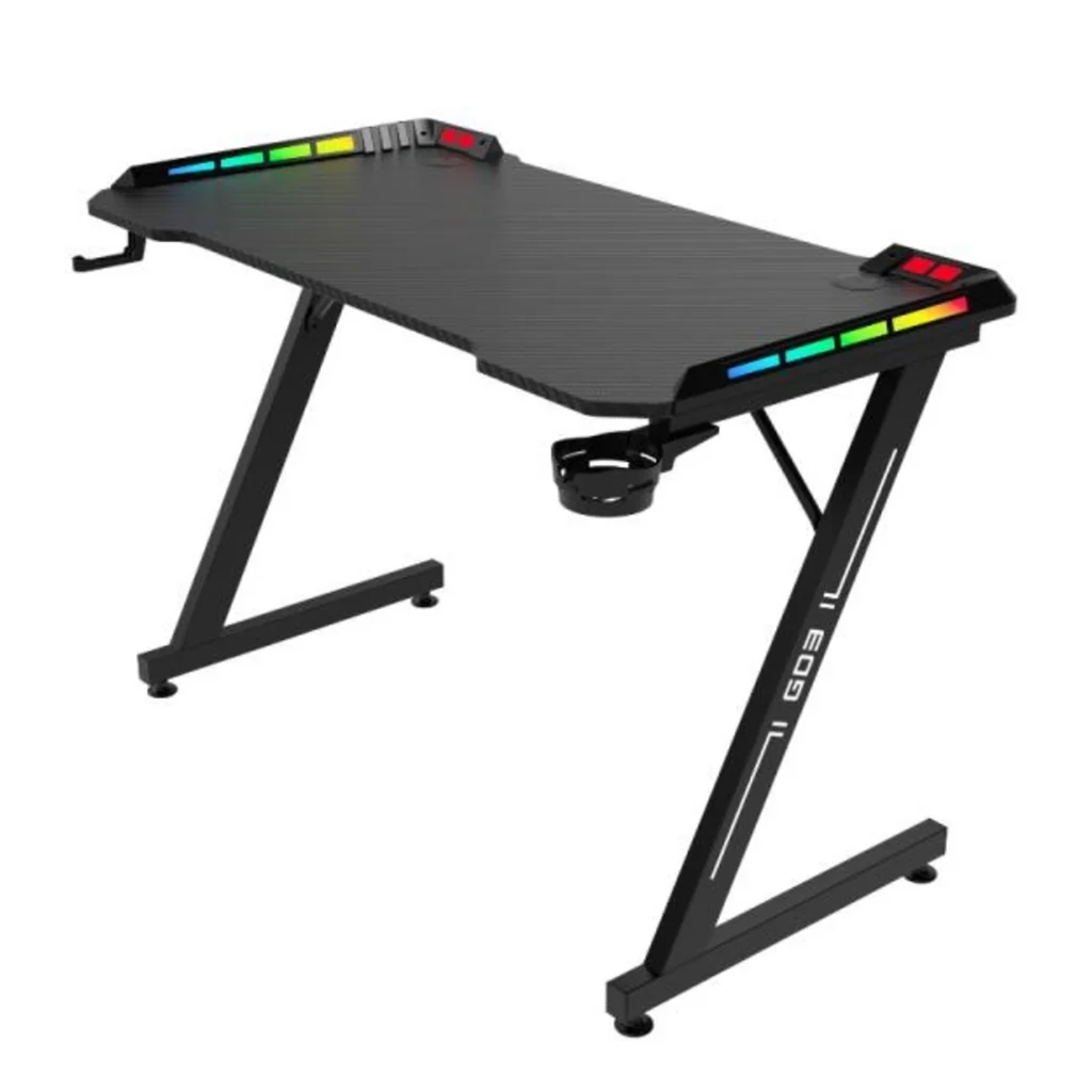 ESCRITORIO GAMER AEROCOOL GD3-RGB PORTA VASOS/HEADSET PASACABLES NEGRO ILUM RGB