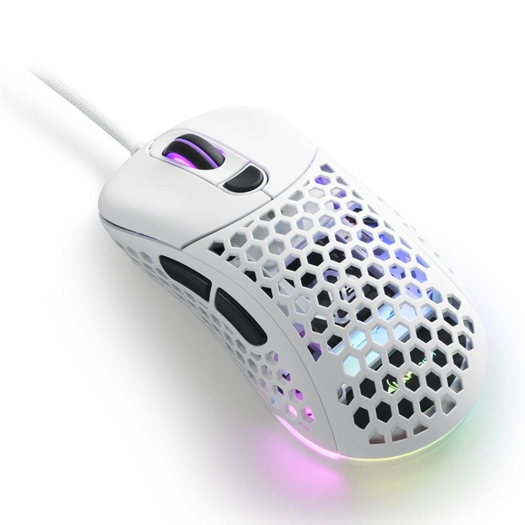 MOUSE SHARKOON LIGHT2 200 6 BOTONES 16000DPI RGB 1*USB-A BLANCO