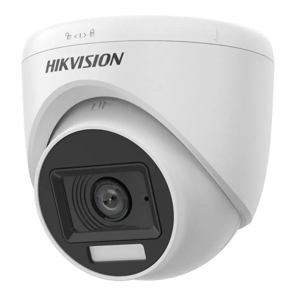 CAMARA CCTV HIK VISION DS-2CE76D0T-LPFS 2MP 2.8MM DUAL LIGHT IR 20M/LED 20M MIC DOMO IP67 PLASTICA