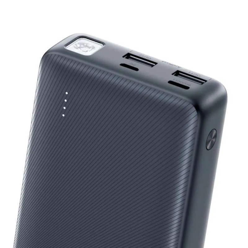 POWERBANK ORAIMO OPB-1201 20000MHA 2*USB-A 2*USB-C C/LINTERNA 15W NEGRA
