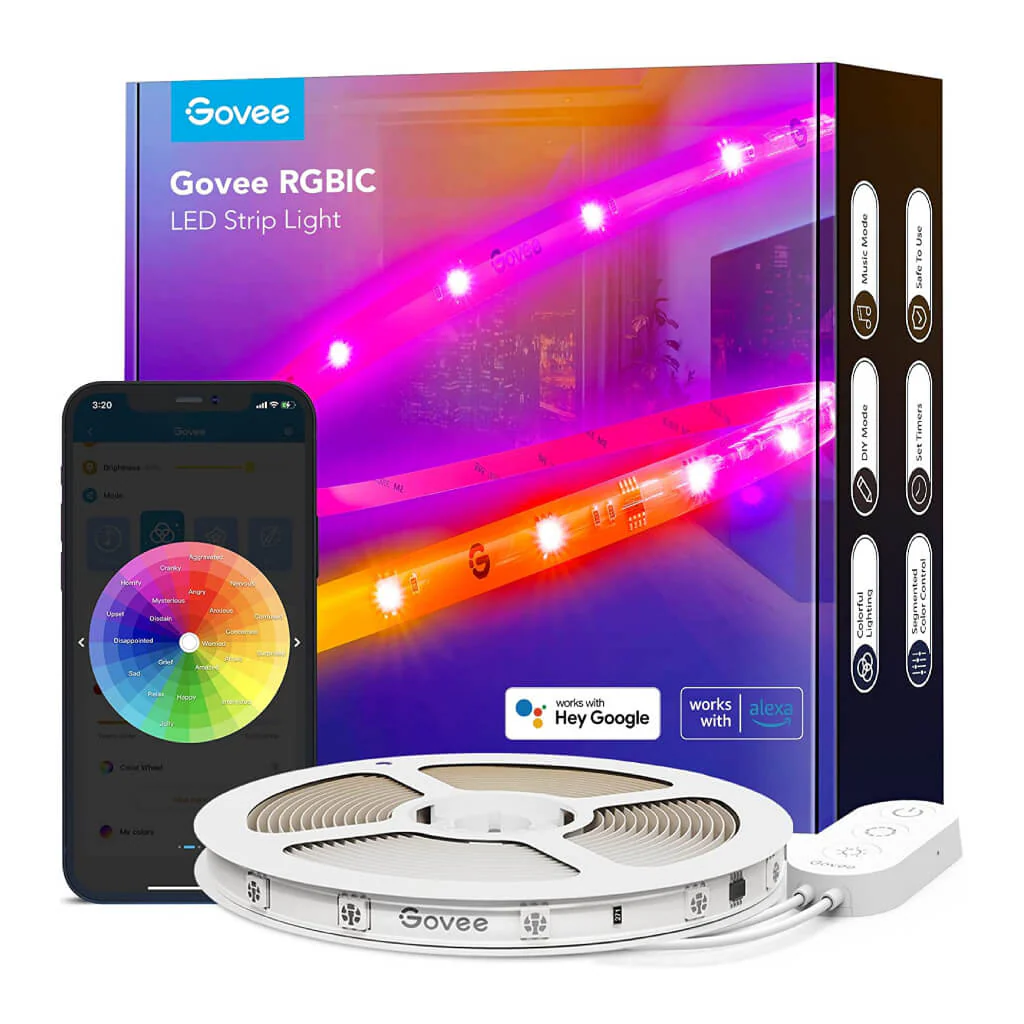 TIRA LUCES LED GOVEE H619A1D1 RGBIC C/COVERTOR DE PROTECCION 5M WIFI+BLUETOOTH