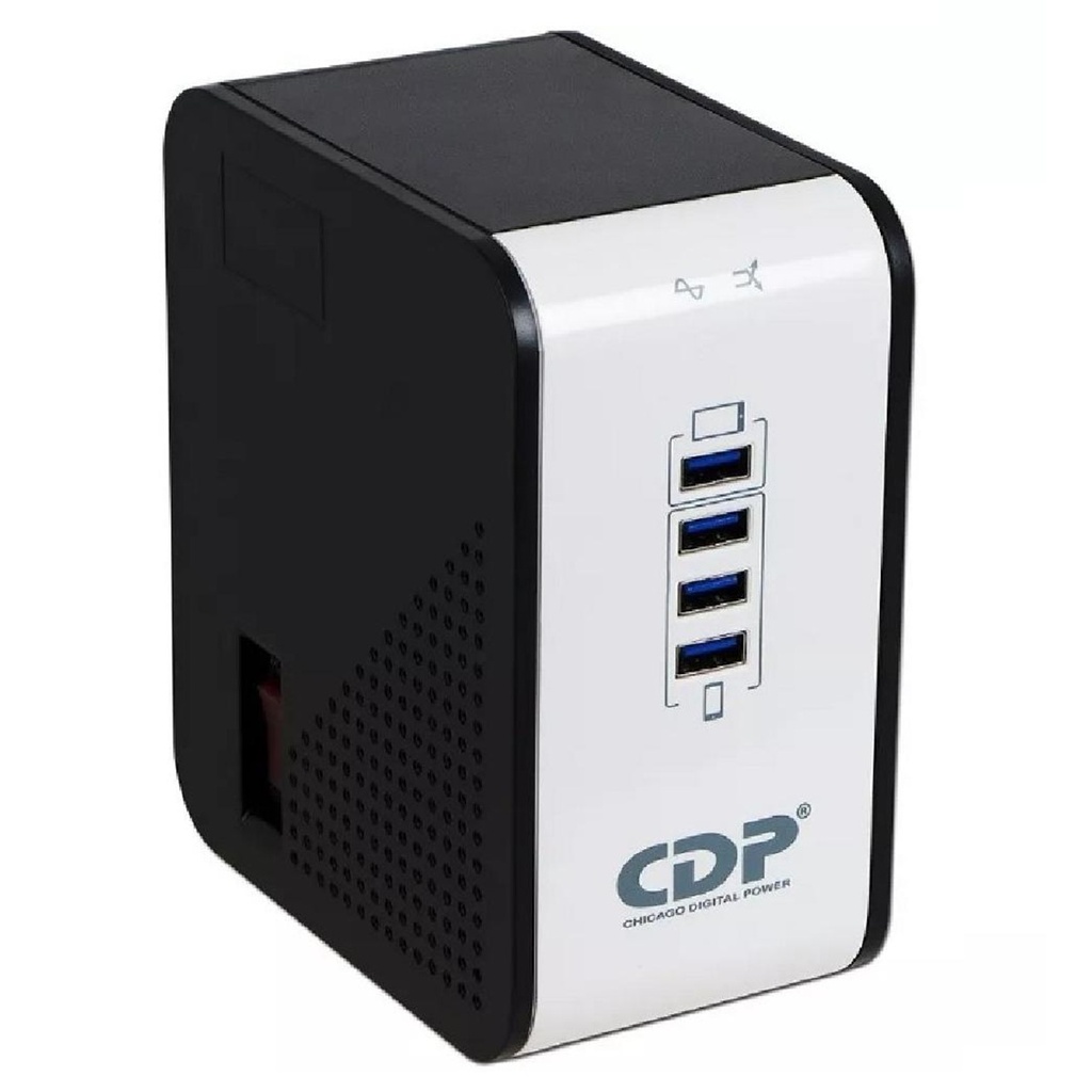 REGULADOR VOLTAJE CDP R2CU-AVR1008 1000VA 500W 8*TOMAS USB-A 1*2.1A 3*1A