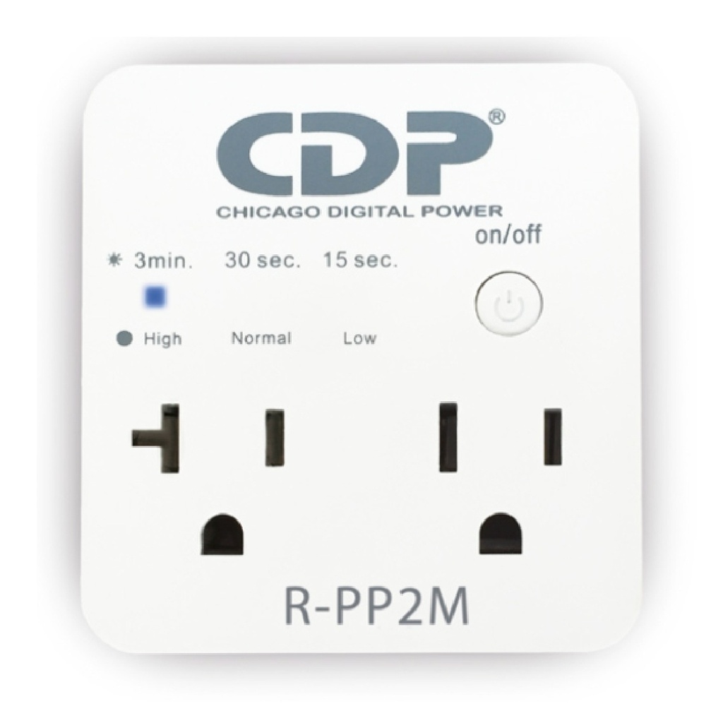 REGULADOR VOLTAJE CDP R-PP2M 110V 1800W 2*TOMAS PARA MICROONDAS RETARDO 15SEG-3MIN
