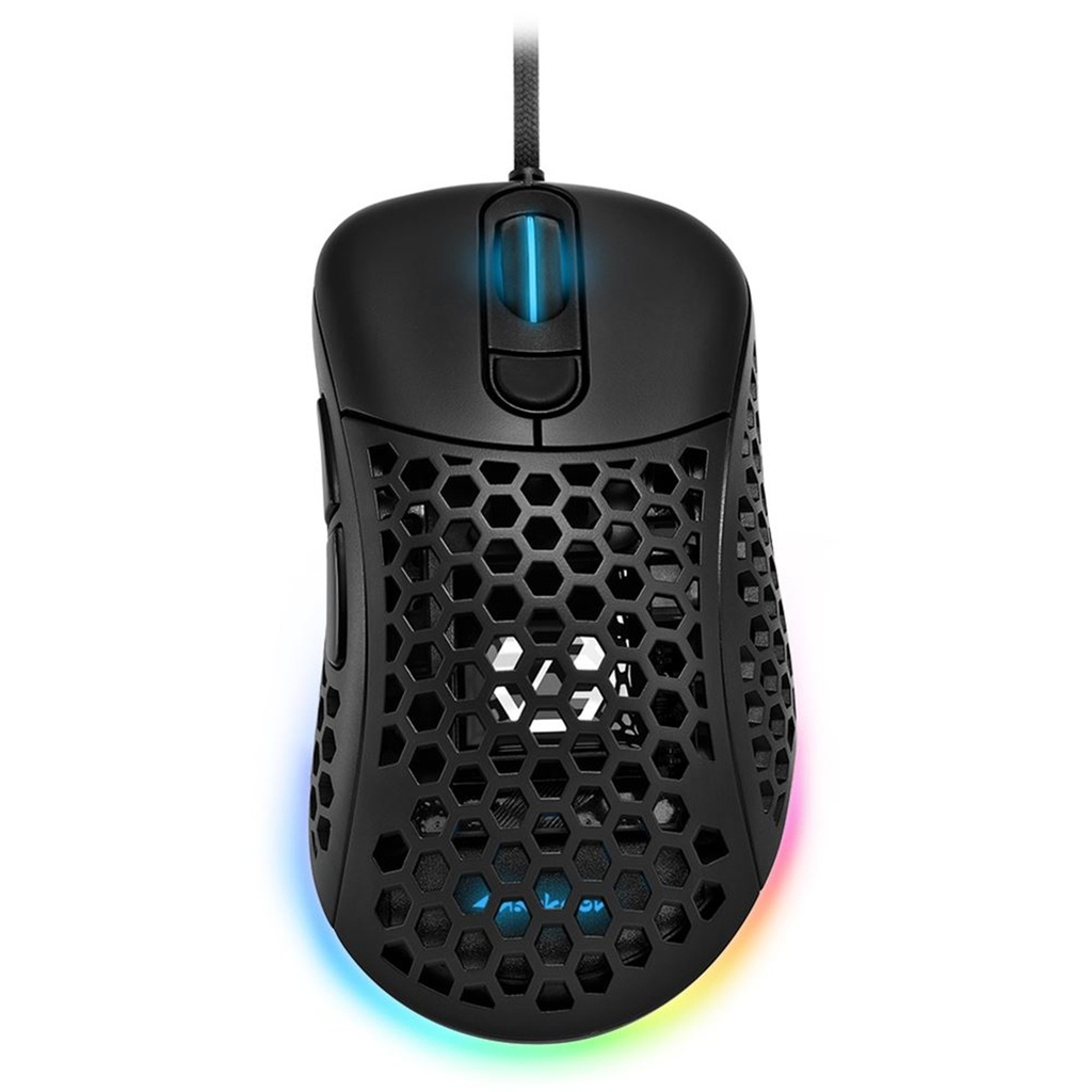 MOUSE SHARKOON LIGHT2 200 6 BOTONES 16000DPI RGB 1*USB-A NEGRO